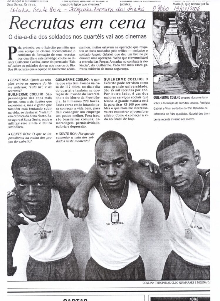 Recorte da coluna Gente Boa, O Globo, 19/03/2006